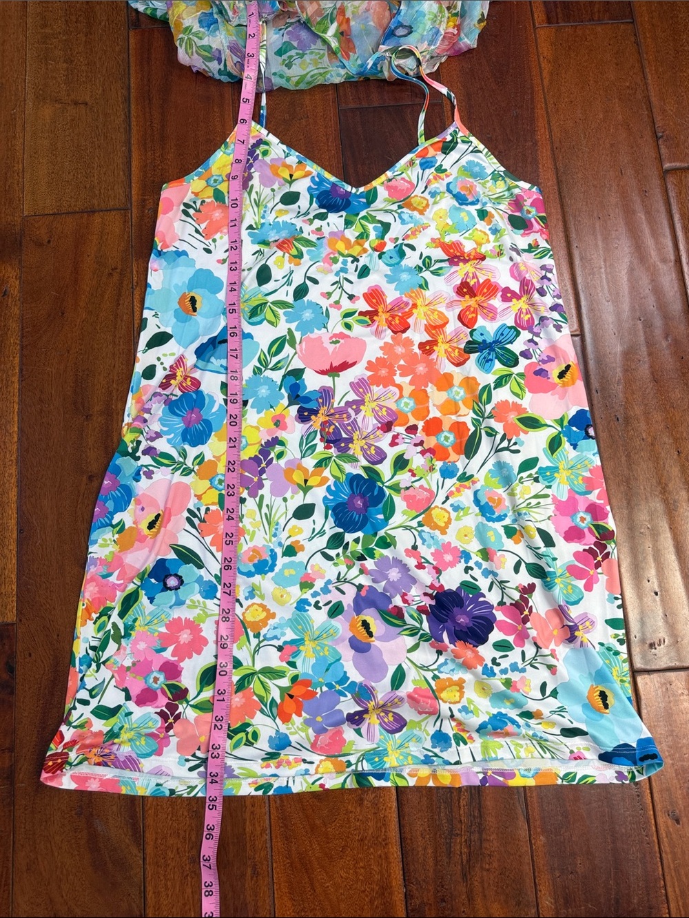 Johnny Was Silk Floral Mini Dress Boho Ruffle Hem Slip Lined Size M - Picture 8 of 8